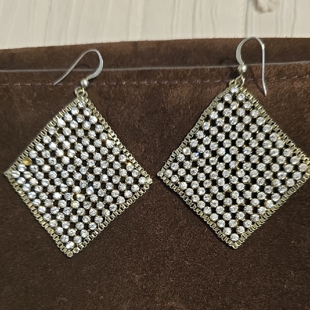 Elegant Silver and Gold Mesh Earrings